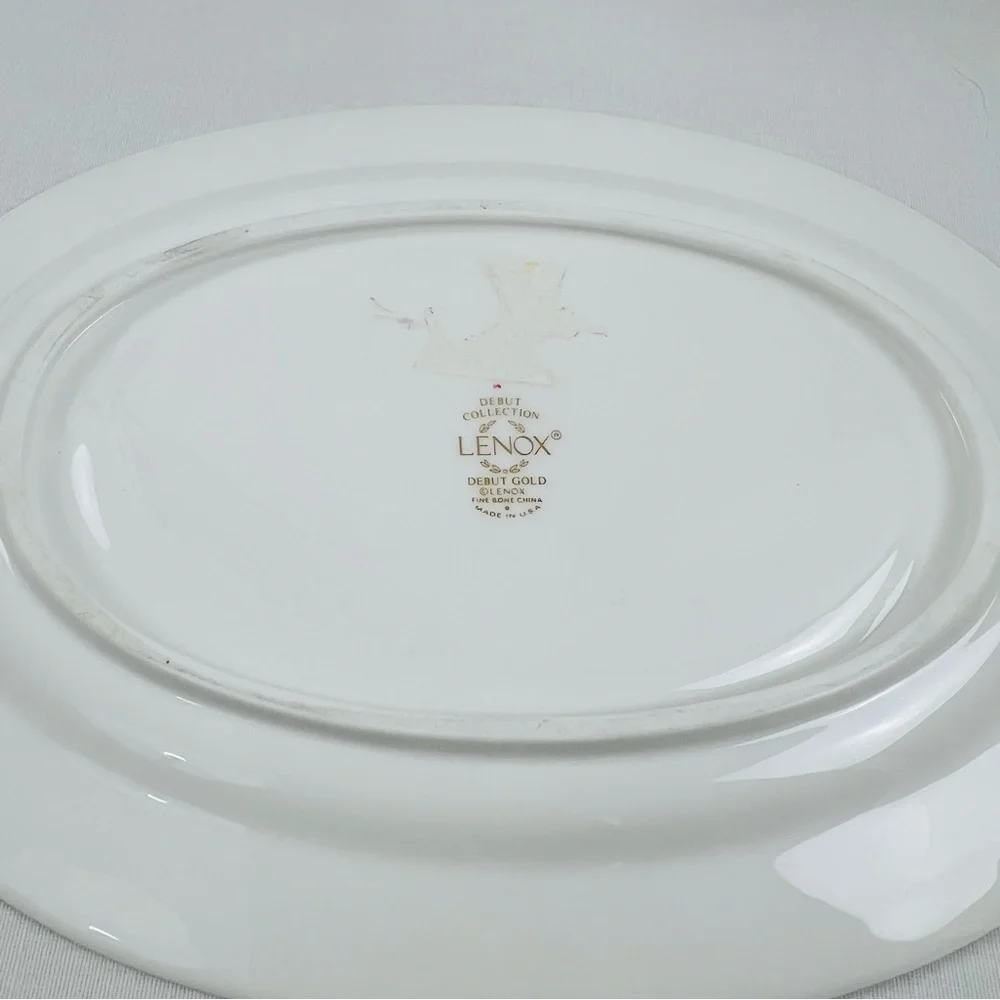 NWT!! Lenox Vintage Margaret Print Gravy Boat and Underplate Green White - Picture 10 of 10